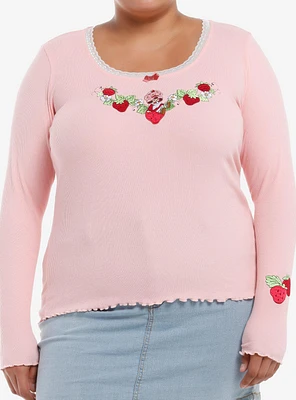 Strawberry Shortcake Embroidered Girls Long-Sleeve Top Plus