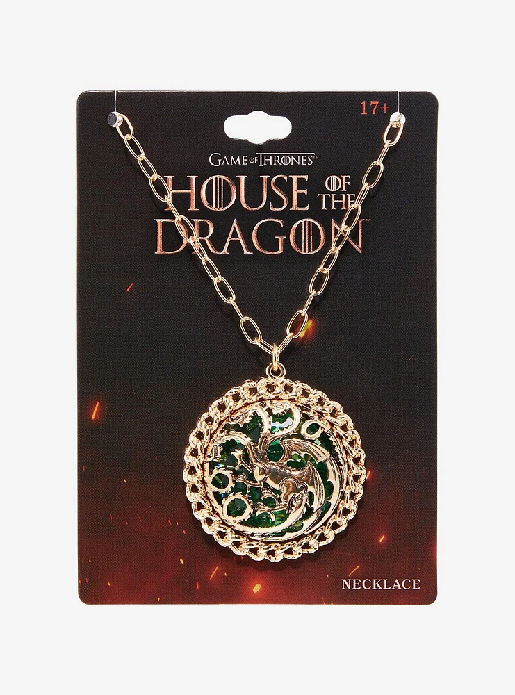 House Of The Dragon Targaryen Green Gem Necklace