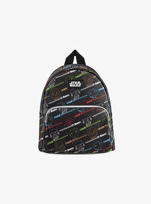 Loungefly Funko Pop! Star Wars Light Saber All Over Print Mini Backpack