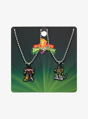 Mighty Morphin' Power Rangers Megazord & Dragonzord Best Friend Necklace Set