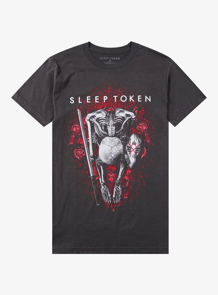 Sleep Token Skeleton Roses Boyfriend Fit Girls T-Shirt