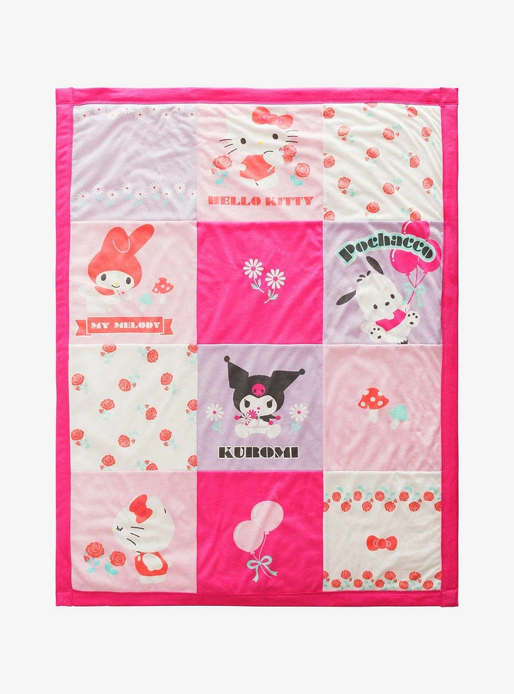 Sanrio Hello Kitty and Friends Retro Quilted Baby Blanket