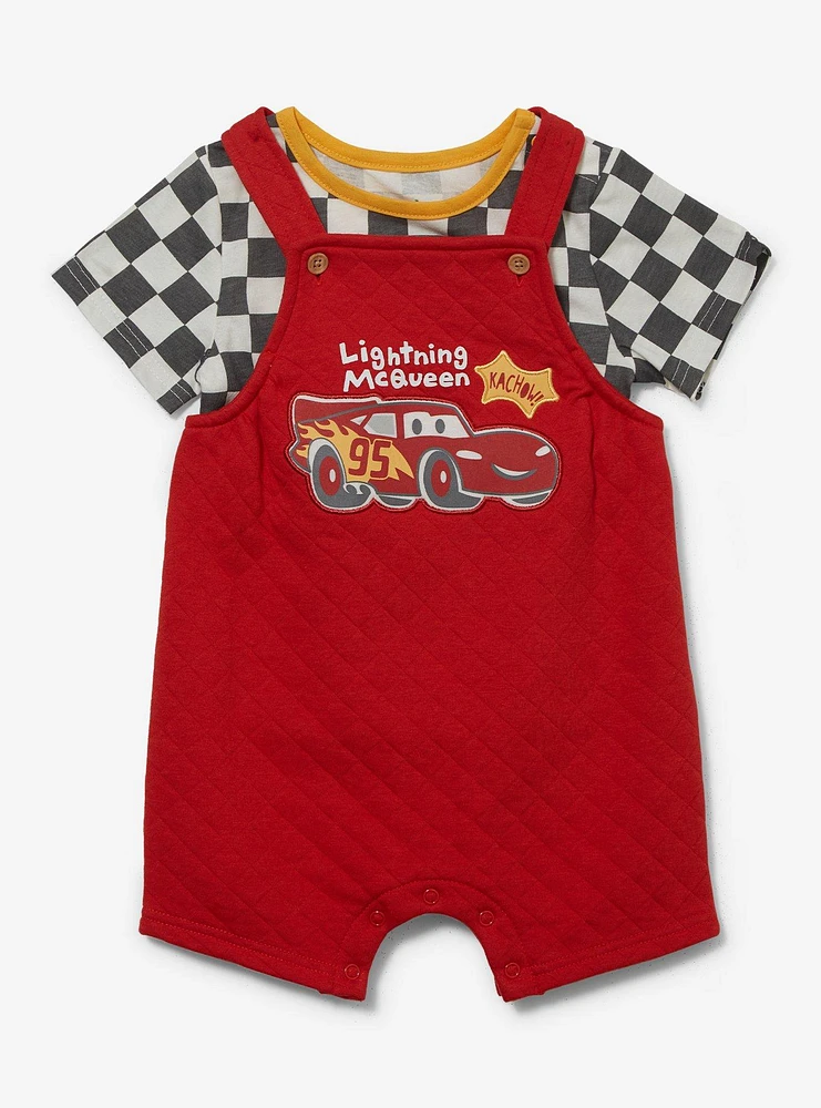 Disney Pixar Cars Lightning McQueen Quilted Infant T-Shirt & Overall Set