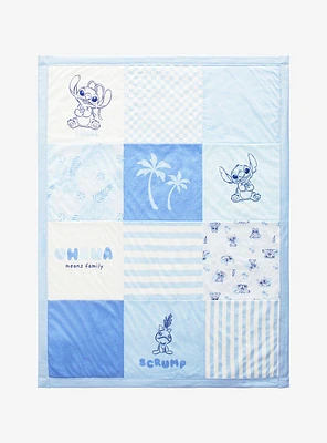 Disney Lilo & Stitch Angel & Stitch Blue Quilted Baby Blanket