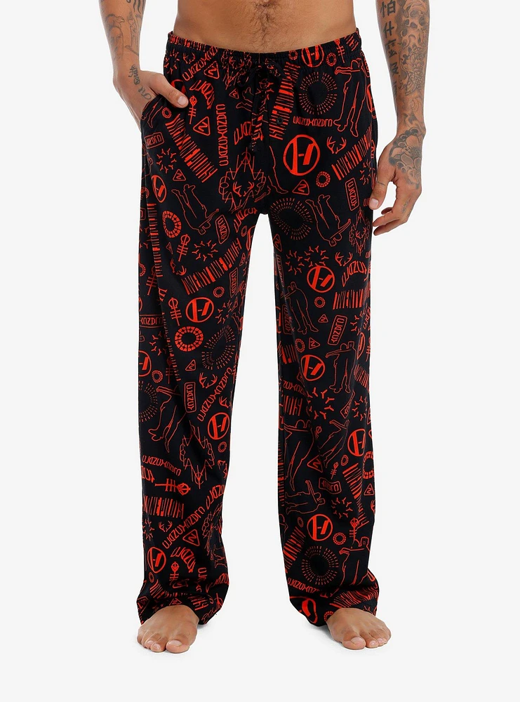 Twenty One Pilots Clancy Allover Print Pajama Pants