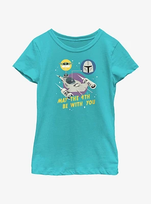 Star Wars Mando & Grogu May The 4th Be With You Youth Girls T-Shirt