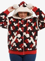 Her Universe Disney Mickey Mouse Plaid Girls Sherpa Hoodie Plus