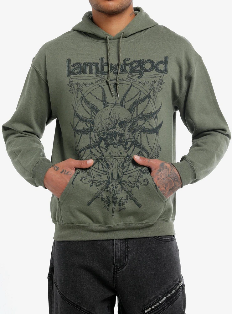 Lamb Of God Skull & Animal Horns Hoodie