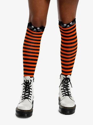 Cat Orange & Black Stripe Knee-High Socks