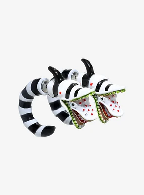 Beetlejuice Sandworm Faux Tunnel Earrings