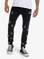 Social Collision Star Patches Black Stinger Jeans