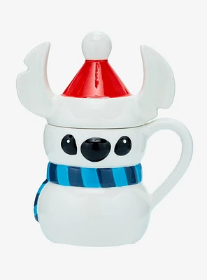 Disney Lilo & Stitch Snowman Stitch Mug with Lid