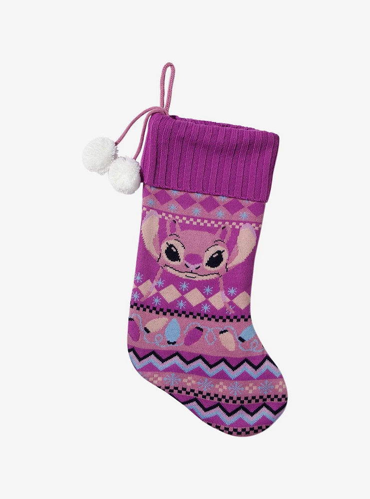 Disney Lilo & Stitch Angel Fair Isle Knit Stocking