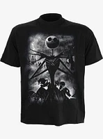 Disney Nightmare Before Christmas Stormy Skies Front Print T-Shirt