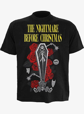 Disney Nightmare Before Christmas Jack Coffin Front Print T-Shirt