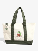 Frog Mushroom Canvas Medium Tote Bag