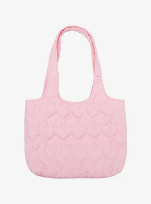 Pink Heart Puffer Shoulder Bag