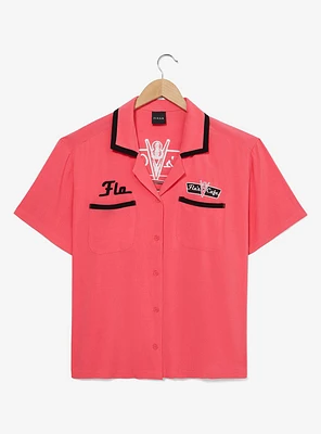 Disney Pixar Cars Flo's Cafe Women's Plus Cropped Woven Button-Up — BoxLunch Exclusive