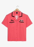 Disney Pixar Cars Flo's Cafe Women's Plus Cropped Woven Button-Up — BoxLunch Exclusive