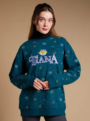 Disney the Princess and Frog Tiana Embroidered Icons Crewneck - BoxLunch Exclusive