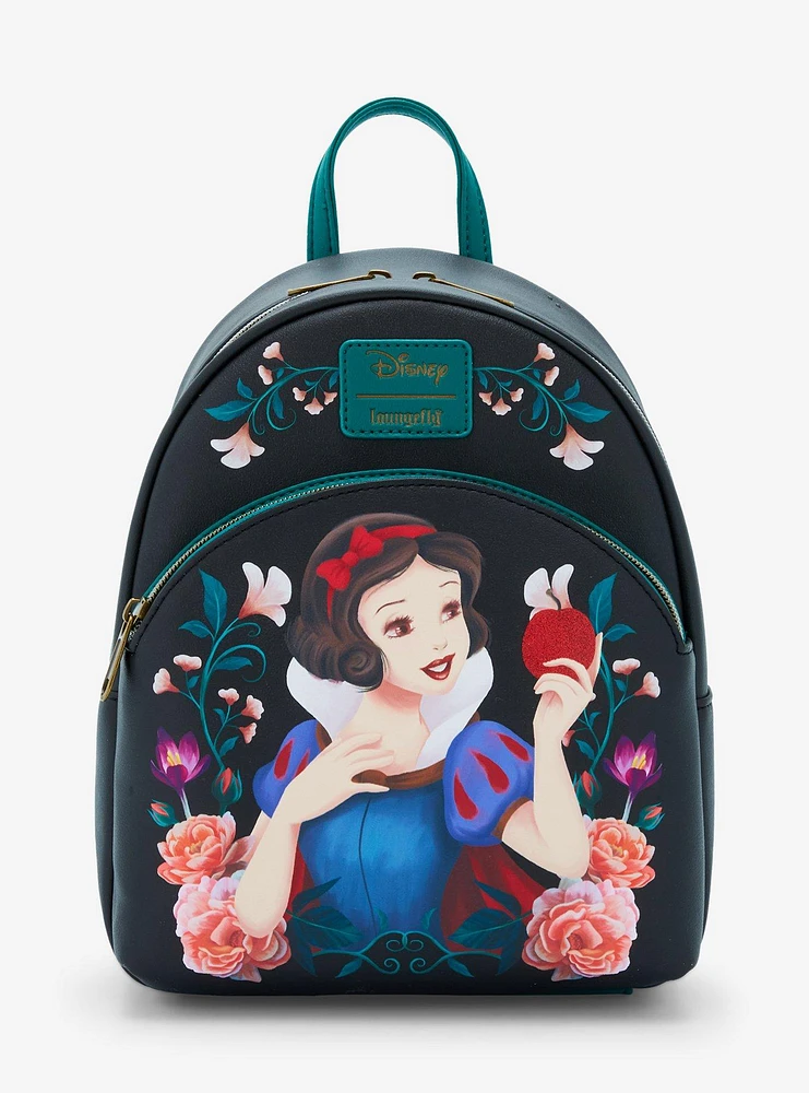 Loungefly Snow White And The Seven Dwarfs Floral Apple Mini Backpack