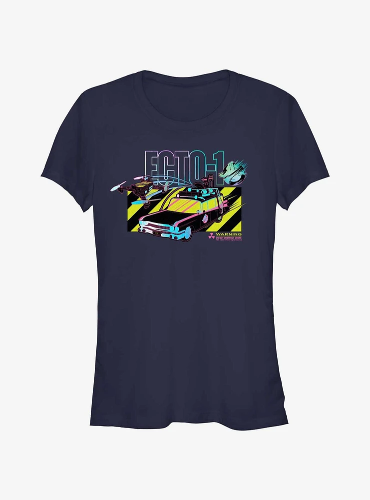 Ghostbusters Ecto-1 Warning Girls T-Shirt