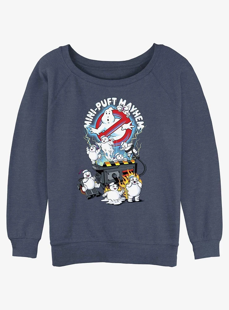 Ghostbusters Mini Puft Mayhem Womens Slouchy Sweatshirt