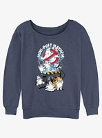 Ghostbusters Mini Puft Mayhem Womens Slouchy Sweatshirt