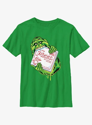 Ghostbusters Pizza Munchin Slimer Youth T-Shirt