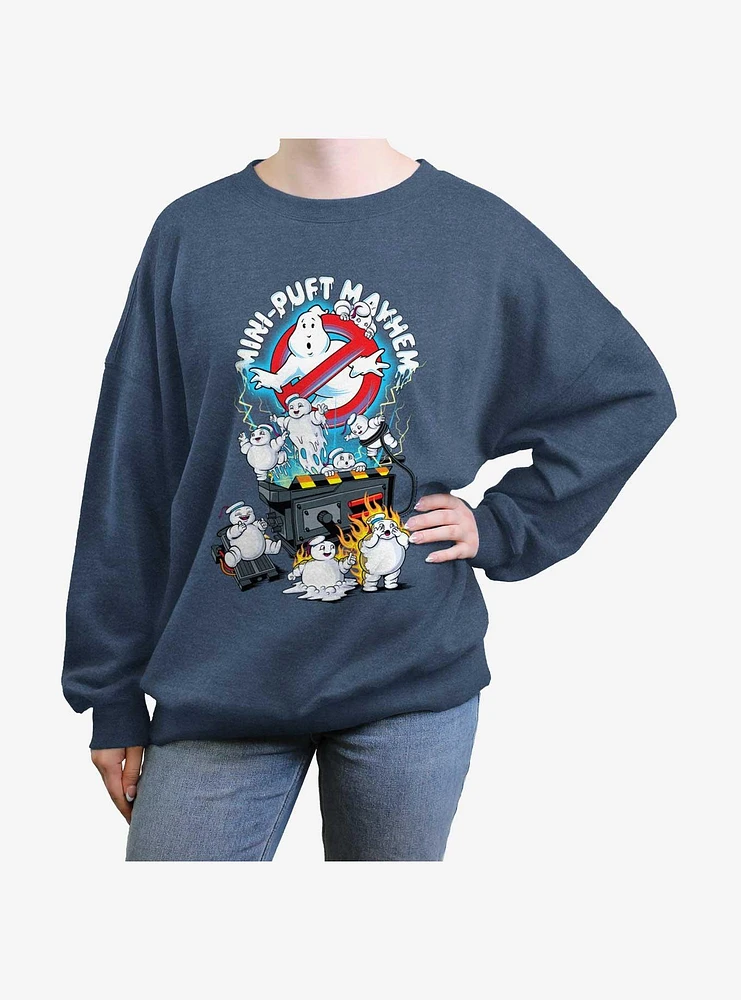 Ghostbusters Mini Puft Mayhem Womens Oversized Sweatshirt