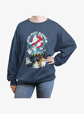 Ghostbusters Mini Puft Mayhem Womens Oversized Sweatshirt