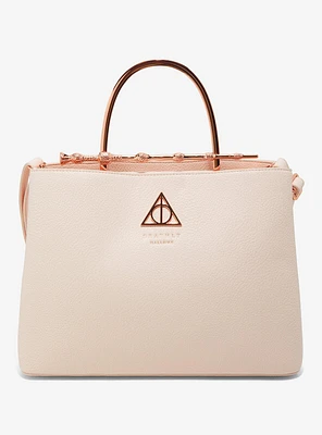 Loungefly Harry Potter Deathly Hallows Elder Wand Blush Pink (New Pebble Texture) Handbag - BoxLunch Exclusive