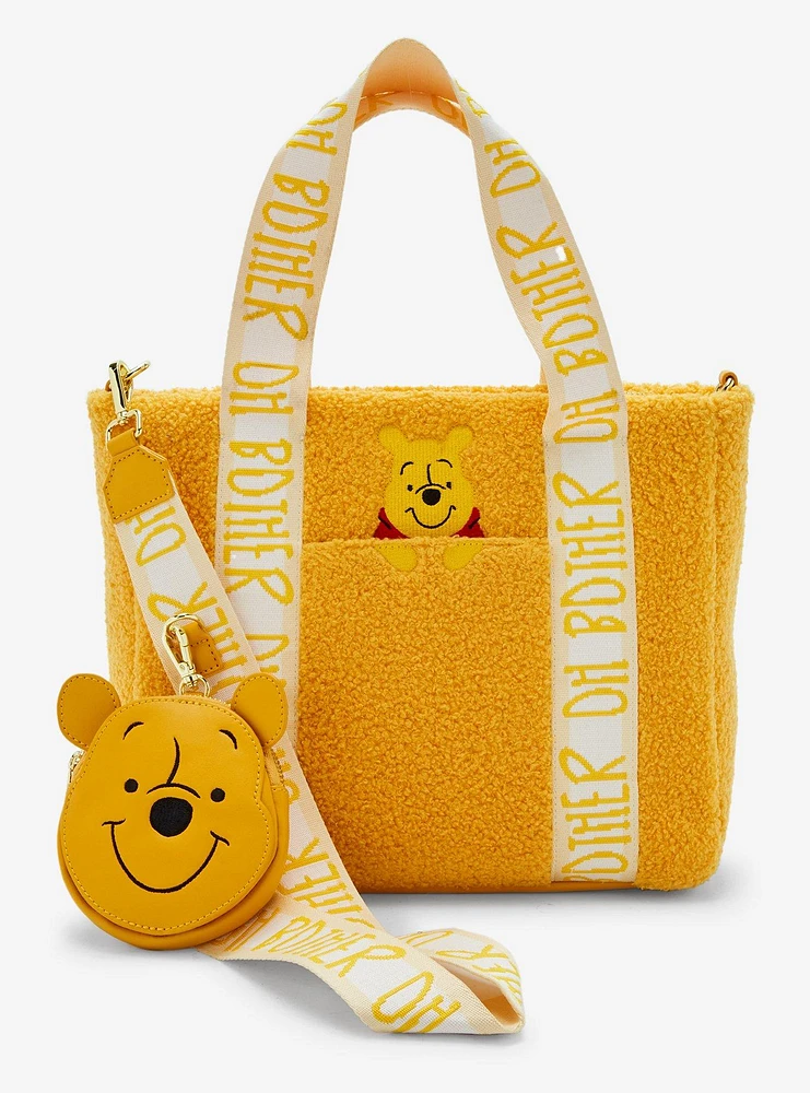 Loungefly Disney Winnie the Pooh Sherpa Pooh Bear Tote Bag with Coin Purse - BoxLunch Exclusive