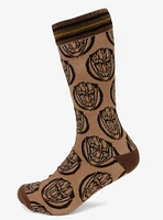 Marvel Groot Brown Tonal Men's Crew Socks