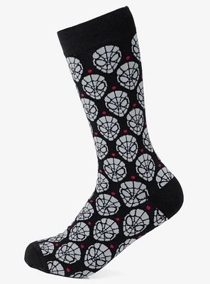 Marvel Spider-Man Dot Gray and Black Crew Socks