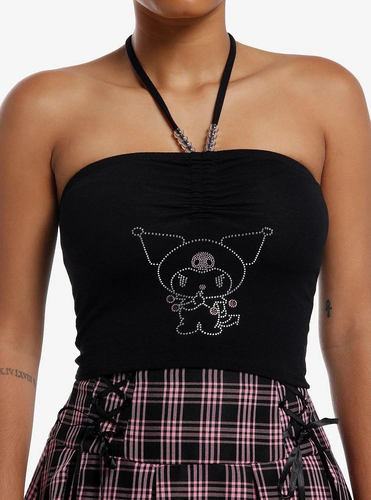 Kuromi Rhinestone Girls Halter Top