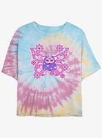 Furby Cute Purple Butterfly Girls Tye-Dye Crop T-Shirt