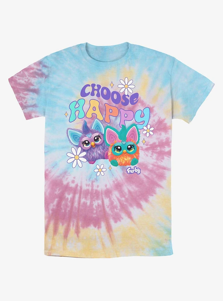 Furby Choose Happy Tye-Dye T-Shirt