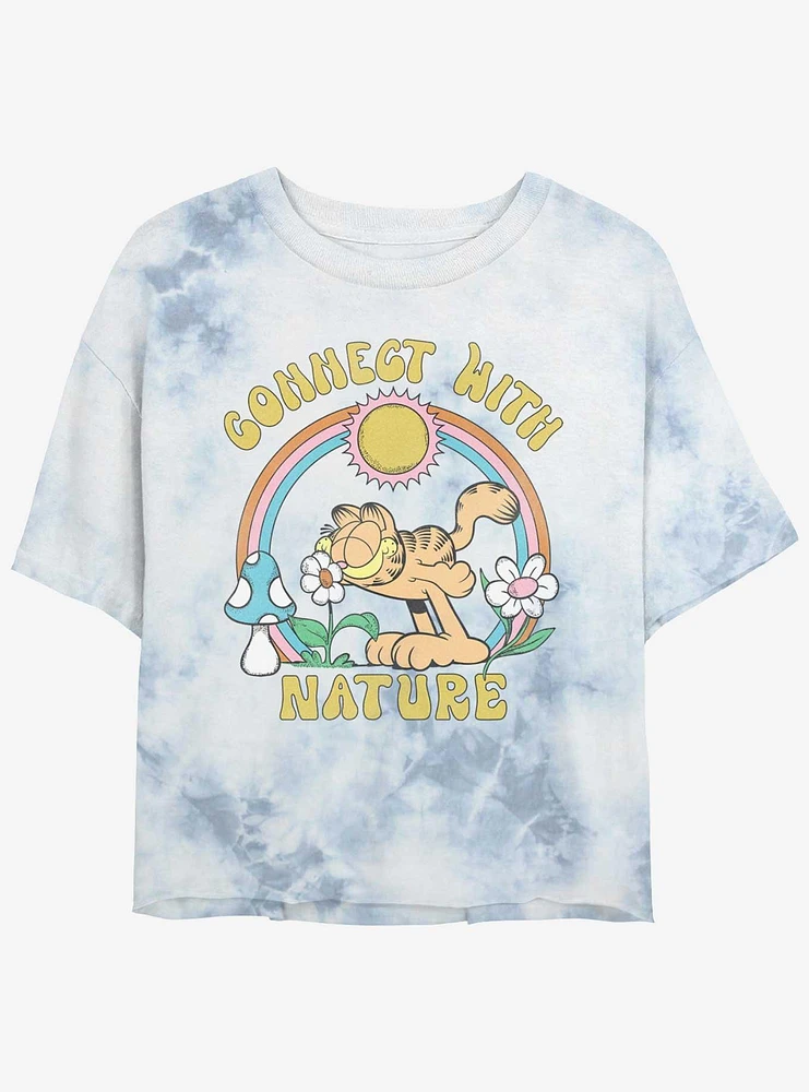 Garfield Connect With Nature Womens Tie-Dye Crop T-Shirt