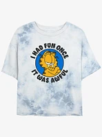 Garfield I Had Fun Once It Was Awful Womens Tie-Dye Crop T-Shirt