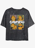 Garfield Street Cat Womens Mineral Wash Crop T-Shirt