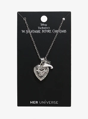 Her Universe Disney The Nightmare Before Christmas Jack & Sally Heart Locket Necklace- BoxLunch Exclusive