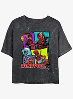 Marvel Deadpool Family Gathering Womens Mineral Wash Crop T-Shirt