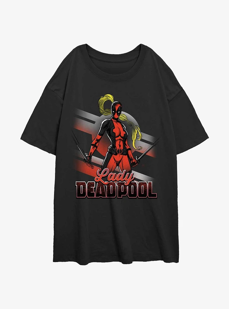 Marvel Deadpool Lady Pool Womens Oversized T-Shirt