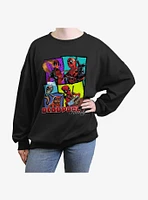 Marvel Deadpool Family Gathering Womens Oversized Sweatshirt