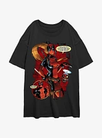 Marvel Deadpool Lady Pool Cover Candy Womens Oversized T-Shirt