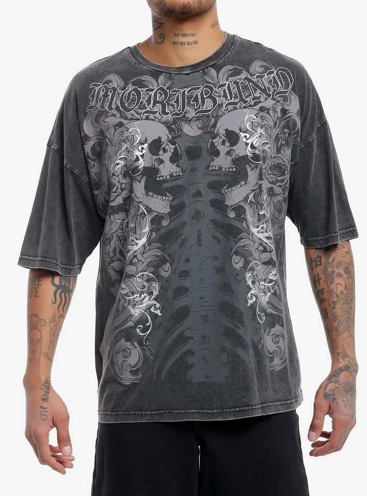 Social Collision Skull & Rib Cage Filigree T-Shirt