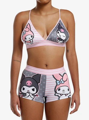 My Melody & Kuromi Split Bra Boyshort Panty Set