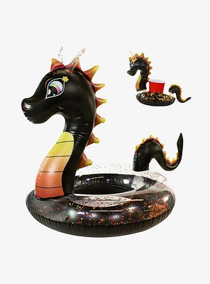 Black Glitter Dragon Party Animal Pack 48" Tube with Matching Drink Float
