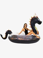 Glitter Dragon Gigantic Beach and Pool Raft Black with Red Glitter